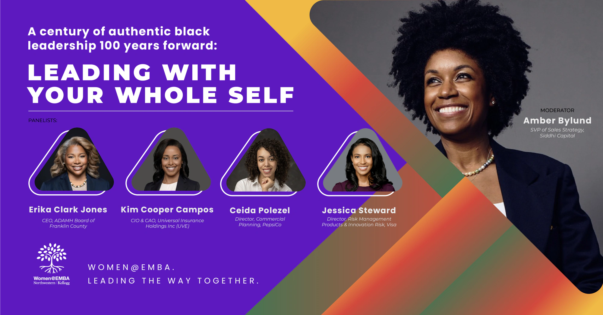 Leading With Your Whole Self panel: a century of authentic black leadership, moderated by Amber Bylund